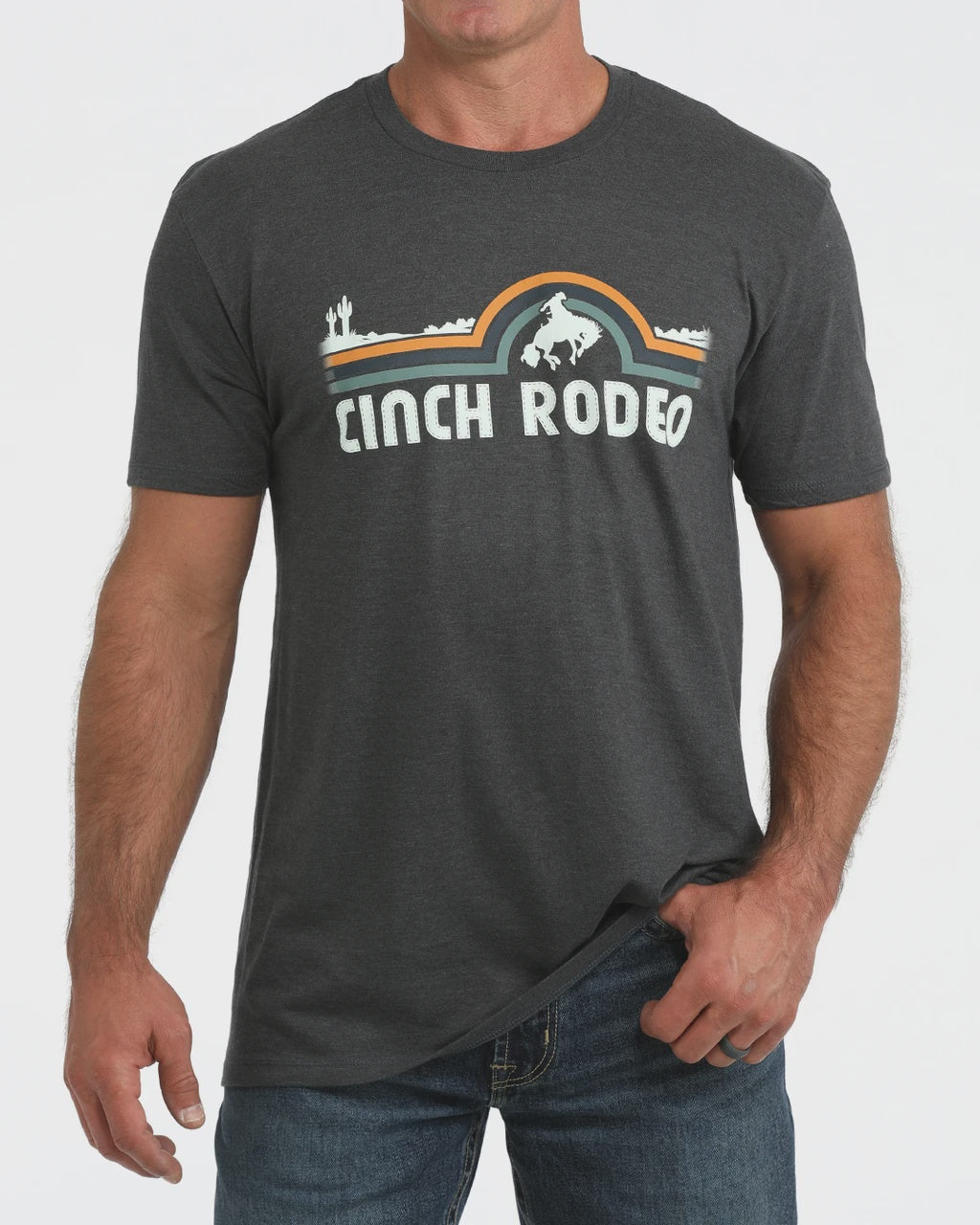 Mens Cinch Rodeo Banner Graphic Tee Tshirt - Navy