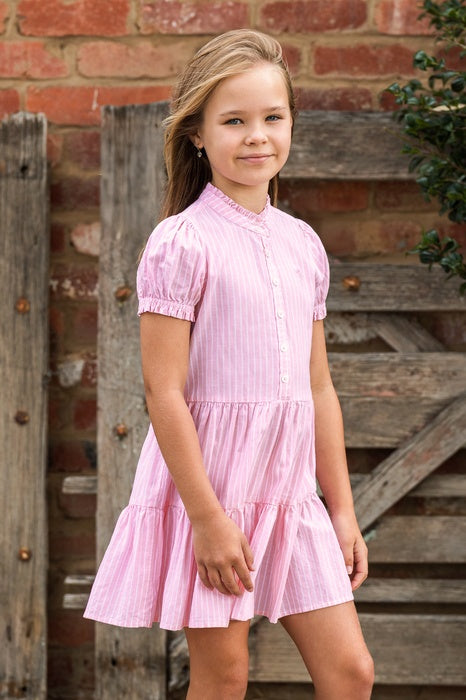 Girls Kids Thomas Cook Myolie Dress - Rose Pink / White