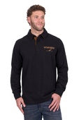 Mens Wrangler Nash Rugby Shirt Jumper - Black