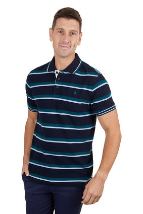 Mens Thomas Cook Nolan Tailored Polo Shirt - Navy / Ocean (7351243735117)