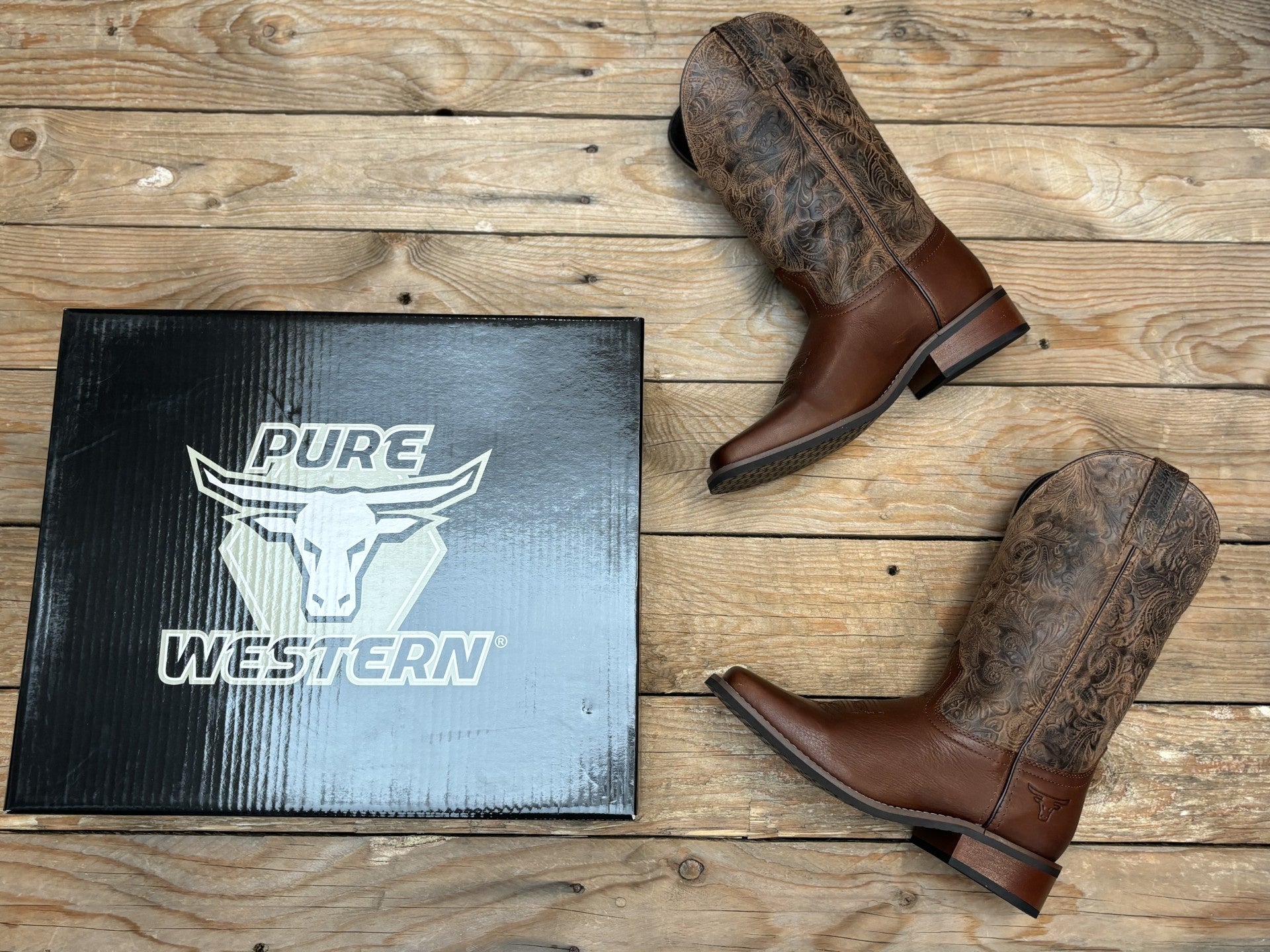 Womens Pure Western Dallas Boot - Pecan / Choc (7132049702989)
