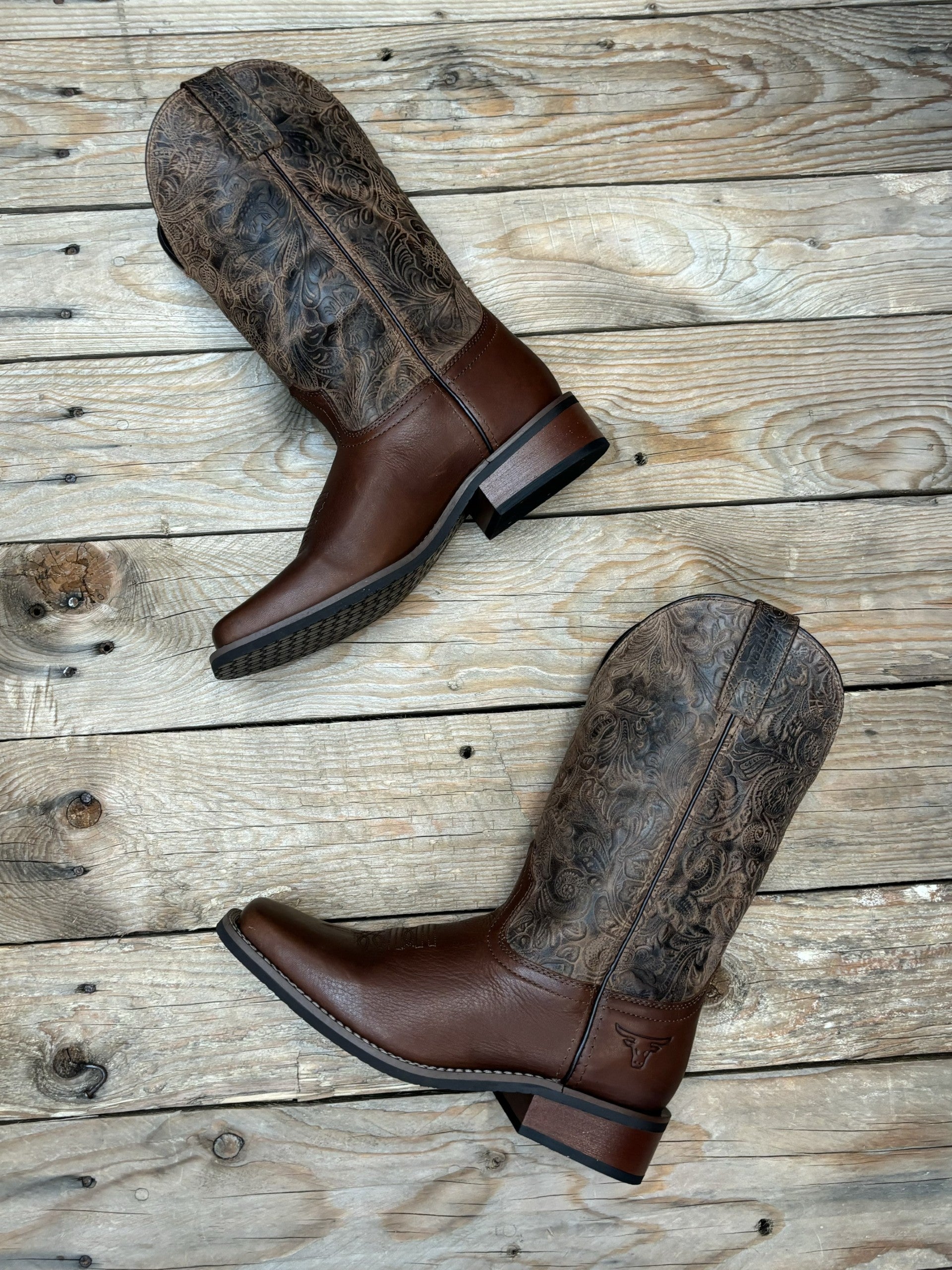 Womens Pure Western Dallas Boot - Pecan / Choc (7132049702989)