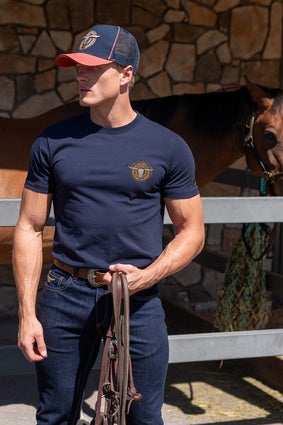 Mens Pure Western Samuel SS Tee Tshirt - Navy (7547312078925)