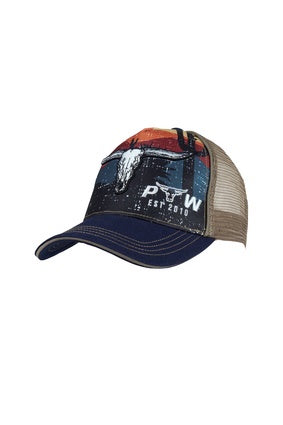 Kids Boys Pure Western Mason Trucker Cap - Navy / Tan (7547359494221)