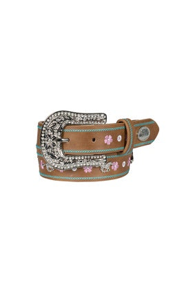 Kids Pure Western Isabella Belt - Tan Floral Horse (7547363622989)