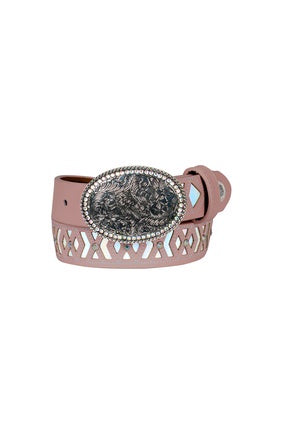 Kids Pure Western Candy Belt - Pink with Solid Buckle (7547364048973)