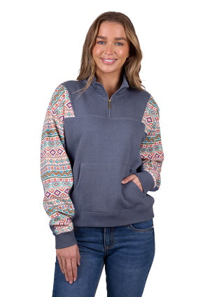 Womens Pure Western Sally 1/4 Zip Pullover Jumper - Multi (7472652746829)