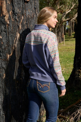 Womens Pure Western Sally 1/4 Zip Pullover Jumper - Multi (7472652746829)