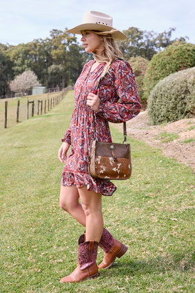 Womens Pure Western Brady Dress - Rust (7497074868301)
