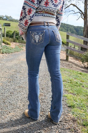 Womens Pure Western Bec Boot Cut Jean - 34 Leg (7534365769805)