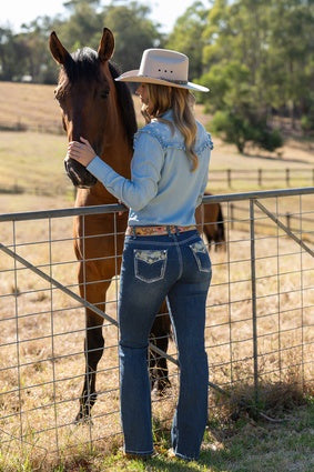Womens Pure Western Jay Mid Rise Bootcut Jean - 32 Leg (7547306377293)