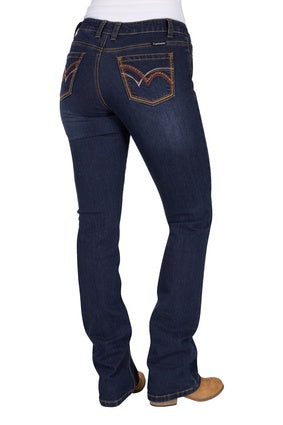 Womens Pure Western Sam Relaxed Rider Bootcut Jean - 36 Leg (7547305689165)