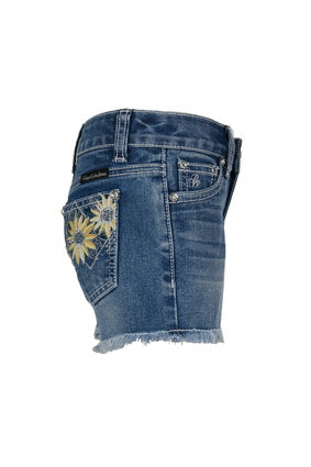 Girls Pure Western Peyton Shorts - Retro Blue (7327998967885)