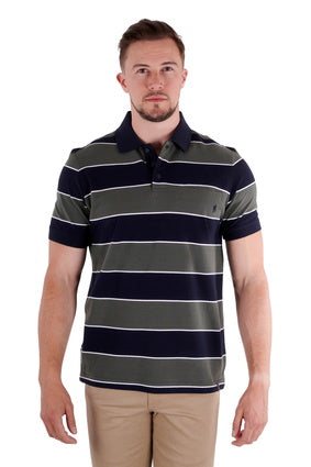 Mens Thomas Cook Phoenix Tailored Polo Shirt - Green / Navy (6894296432717)