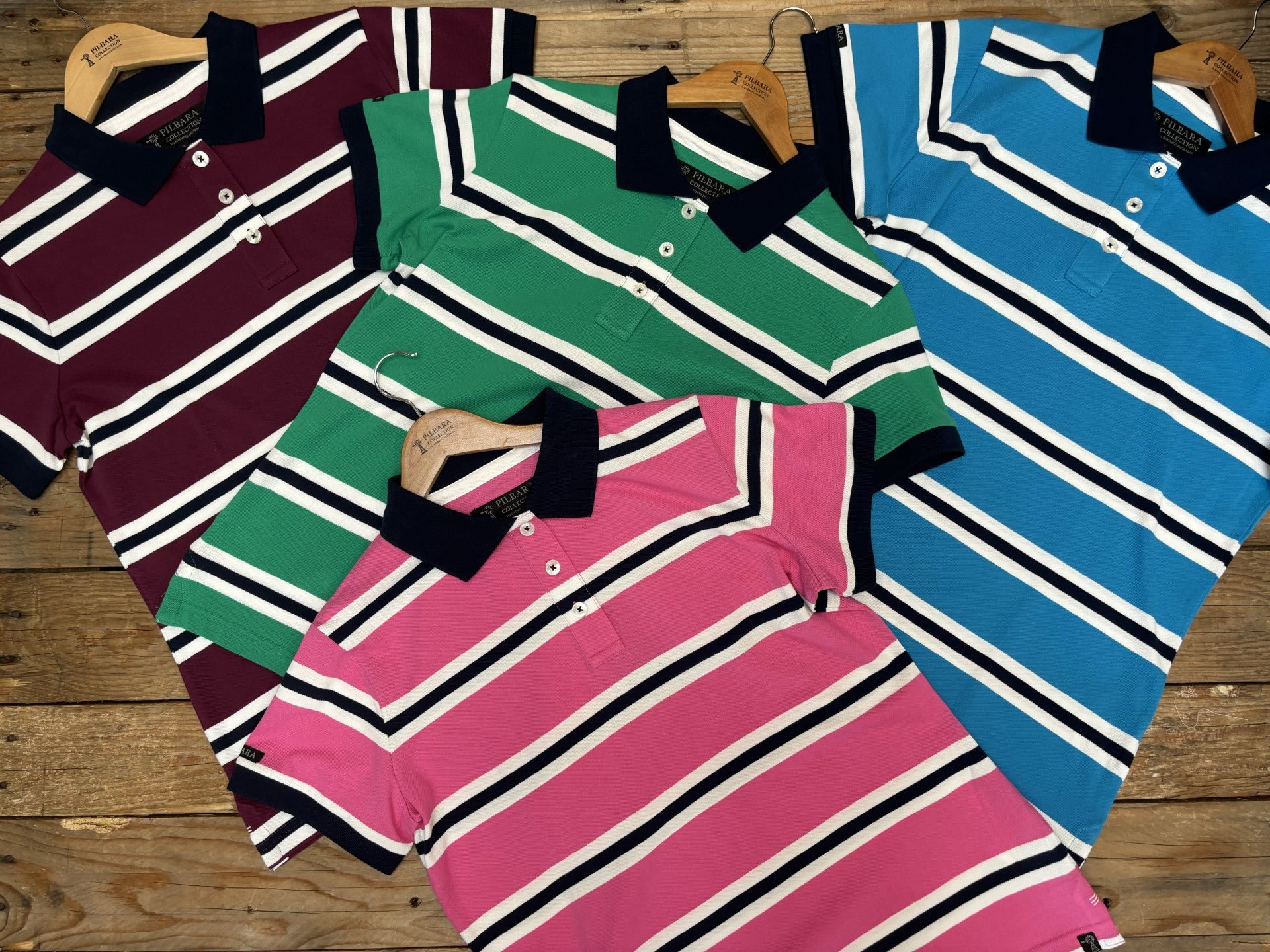 Womens Pilbara Striped Polo Shirt SU23 (7013972639821)