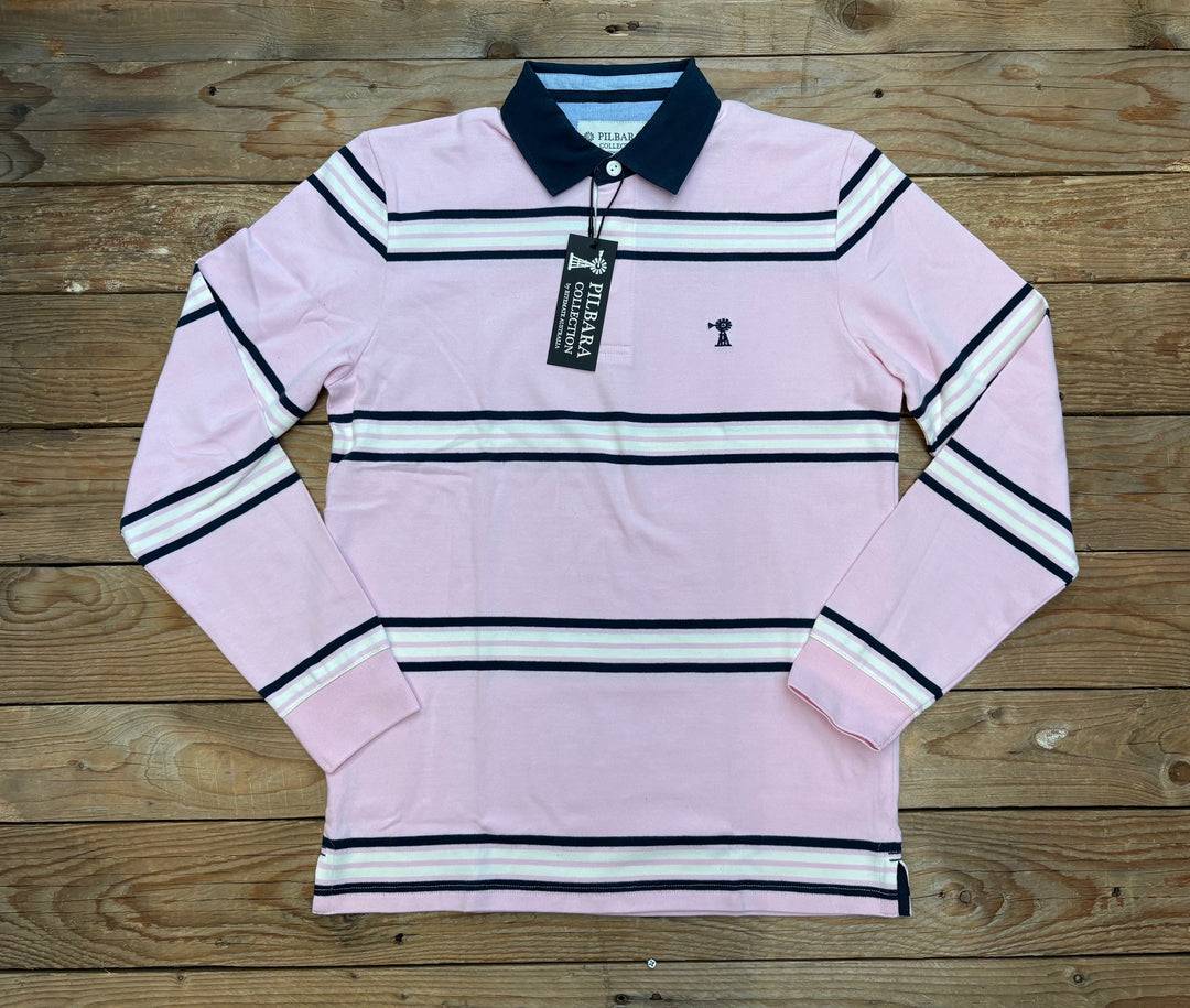 Unisex Pilbara Rugby Jersey Shirt - Pink / Navy