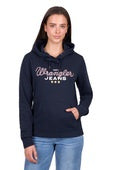 Womens Wrangler Piper Hoodie Pullover Jumper - Navy