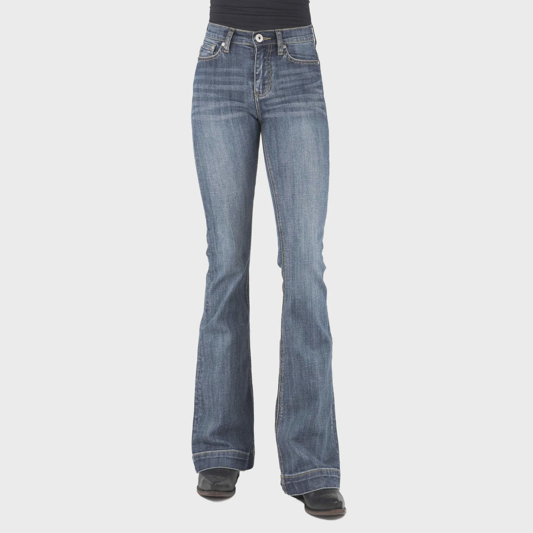 Womens Stetson 921 High Rise Flare Stretch Denim Jean - Blue