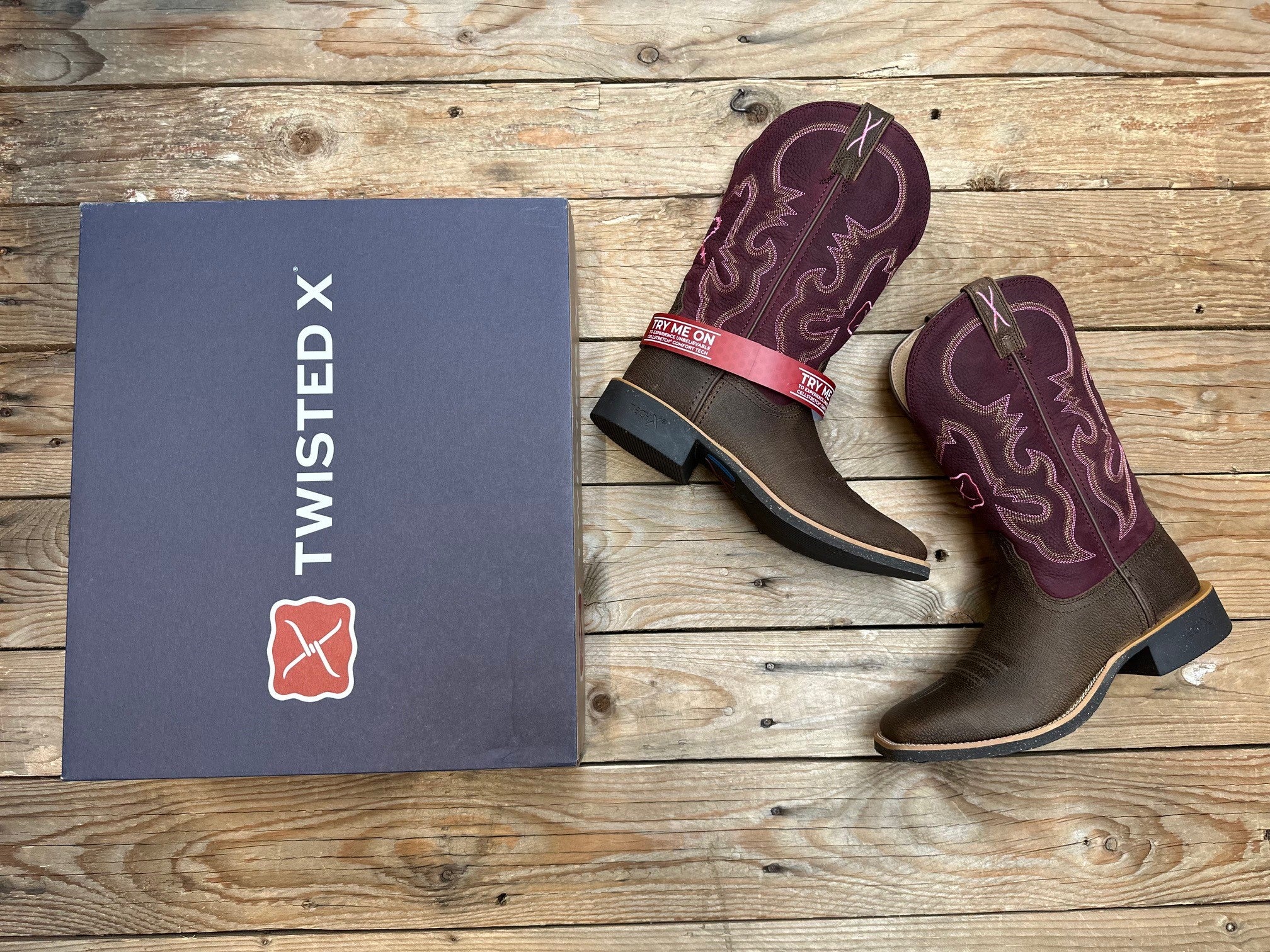 Womens Twisted X 11" Tech X2 Boot - Pink / Brunette (7495251132493)