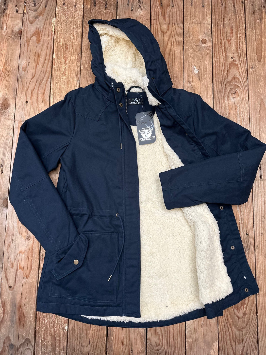 Womens Pure Western Lilith Canvas Jacket - Navy