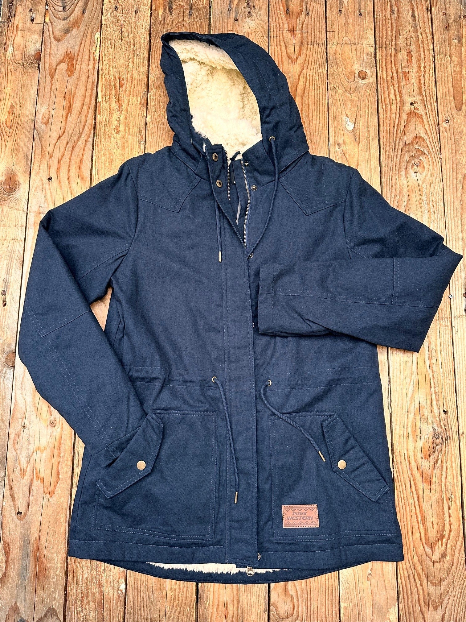 Womens Pure Western Lilith Canvas Jacket - Navy