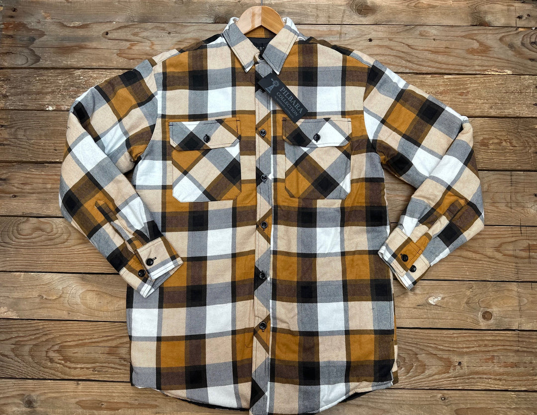 Mens Ritemate Flannelette Open Front Quilted Shirt / Jacket - Choose Colour (7504140140621)