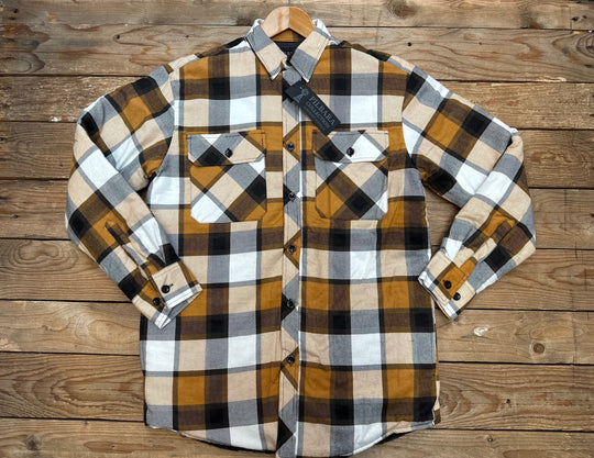 Mens Ritemate Flannelette Open Front Quilted Shirt / Jacket - Choose Colour (7504140140621)