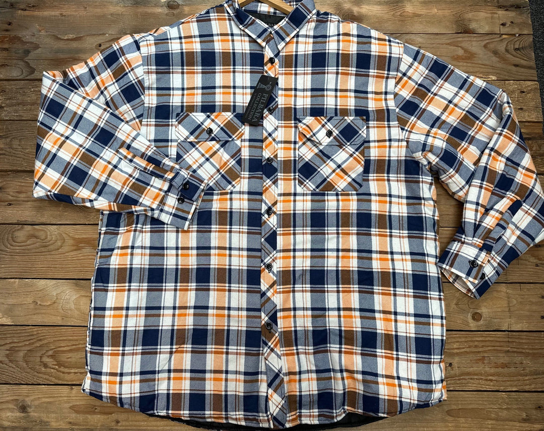 Mens Ritemate Flannelette Open Front Quilted Shirt / Jacket - Choose Colour (7504140140621)