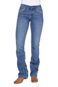 Womens Pure Western Pat Relaxed Rider Bootcut Jean - Retro Blue - 36 Leg