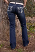 Womens Pure Western Raven Boot Cut Mid Waist Jean - Evening Sky - 34 Leg