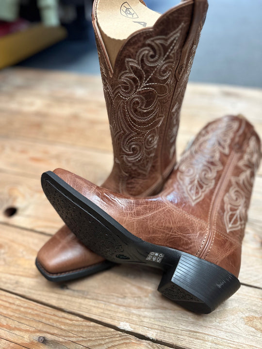 Womens Ariat Round Up Square Toe Boot - Ready Russet (7503752527949)