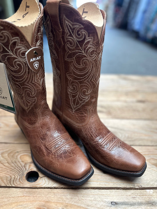 Womens Ariat Round Up Square Toe Boot - Ready Russet (7503752527949)