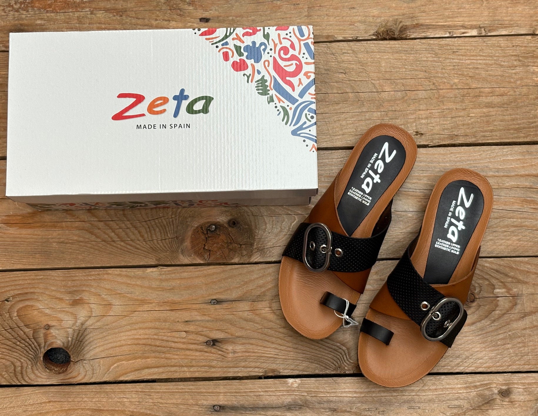 Womens Zeta Rivka Sandal - Picado Negro / Vaq. Cuero / Negro (7556404543565)