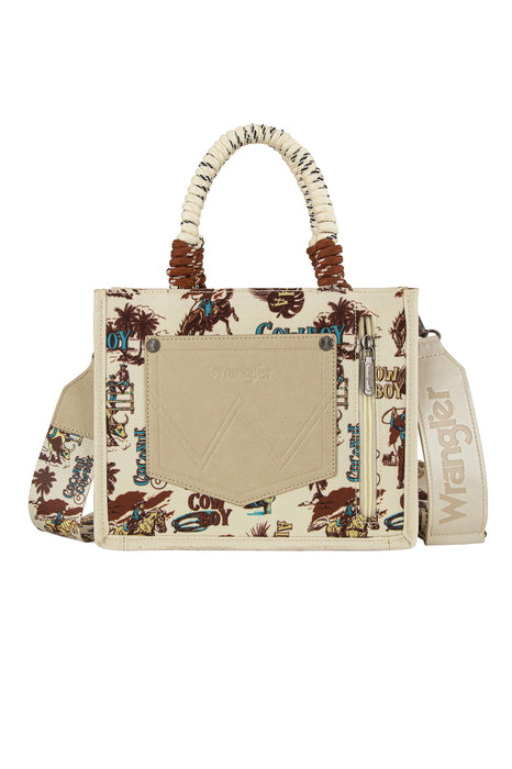 Wrangler Rodeo Print Crossbody Bag - Pink or Natural