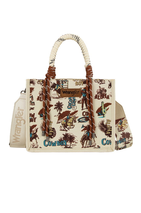 Wrangler Rodeo Print Crossbody Bag - Pink or Natural