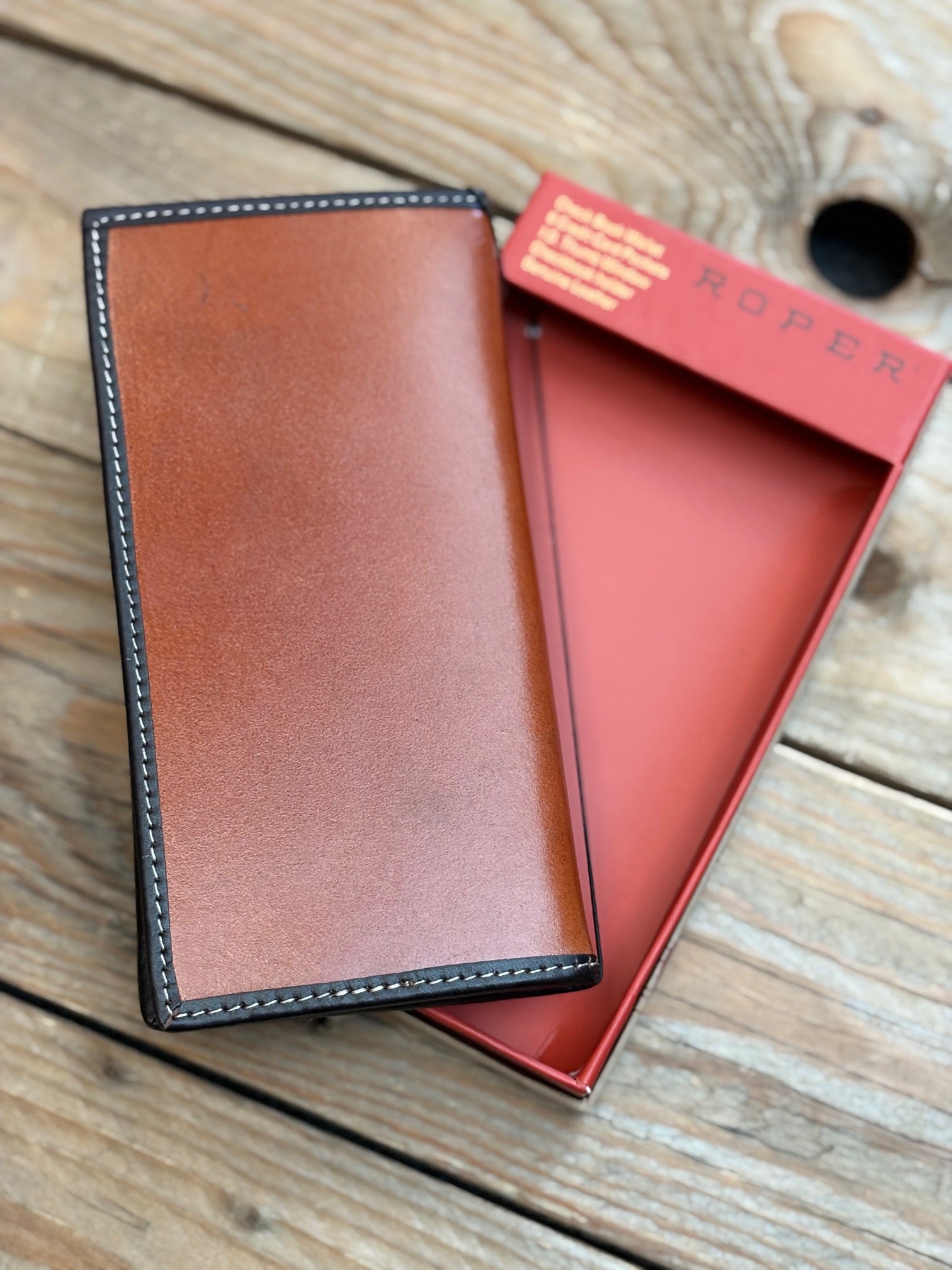 Roper Tooled Leather Brown Wallet