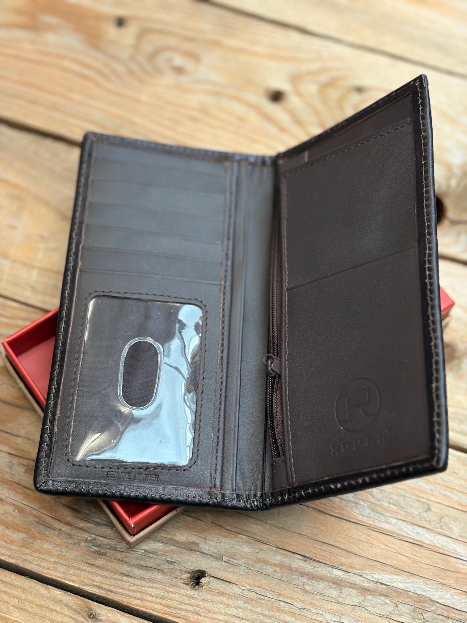Roper Tooled Leather Brown Wallet