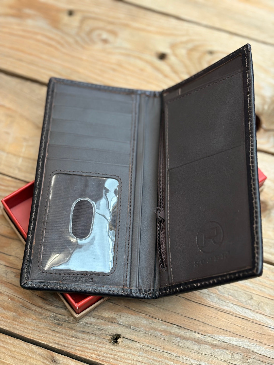 Roper Tooled Leather Brown Wallet
