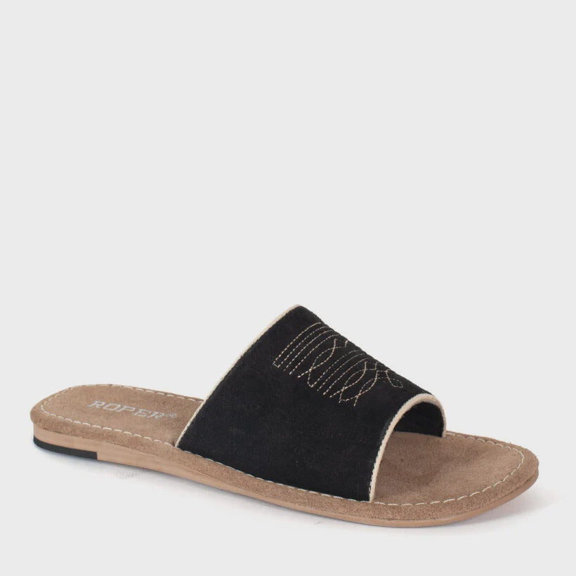 Womens Roper Hampton Slip on Sandal / Slide - Black or Tan