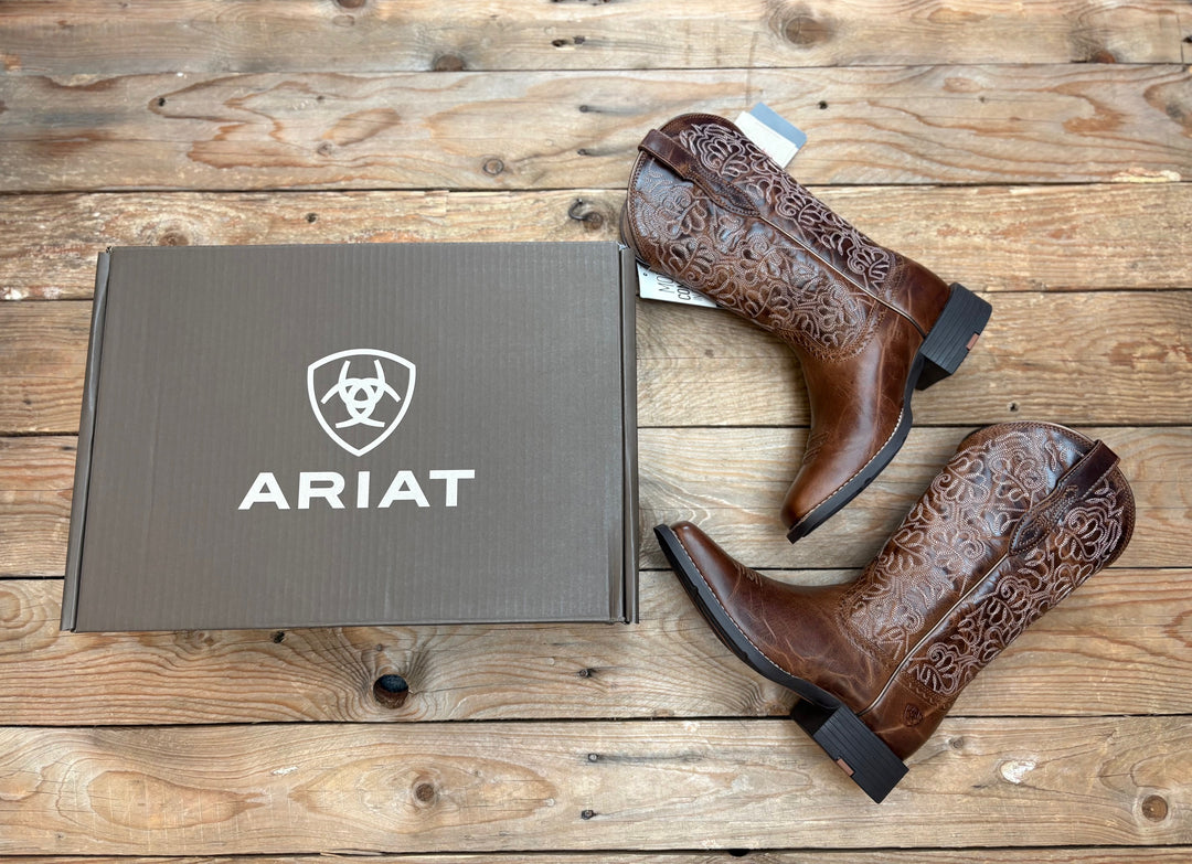 Womens Ariat Round Up Remuda Western Boot - Aged Tan