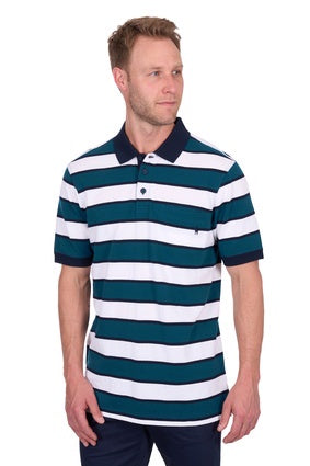 Men’s Thomas Cook Ryan 1-Pocket Short Sleeve Polo - White / Ocean