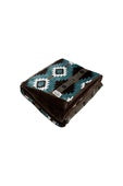 Pure Western Samara Throw Rug Snuggle Blanket - Teal / Chocolate