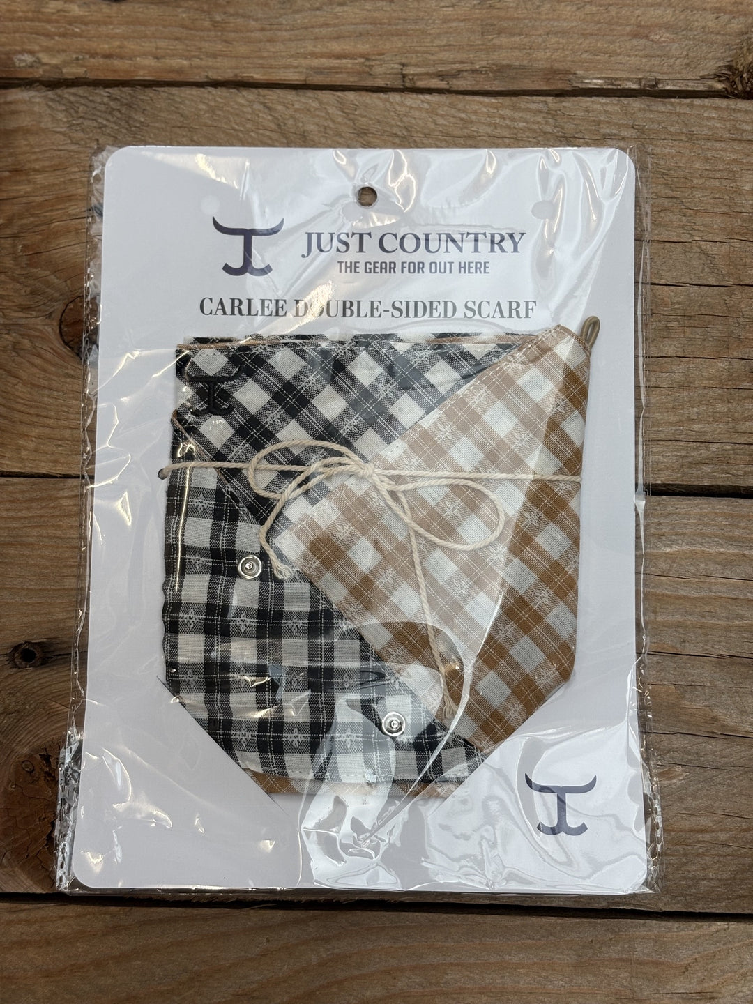 Womens Just Country Carlee Double Sided Neck Scarf - Mustard/White check or black white check