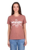 Womens Wrangler Sheena Short Sleeve Tee Tshirt - Copper
