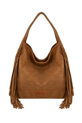 Womens Wrangler Shiloh Fringe Studded Bag - Tan