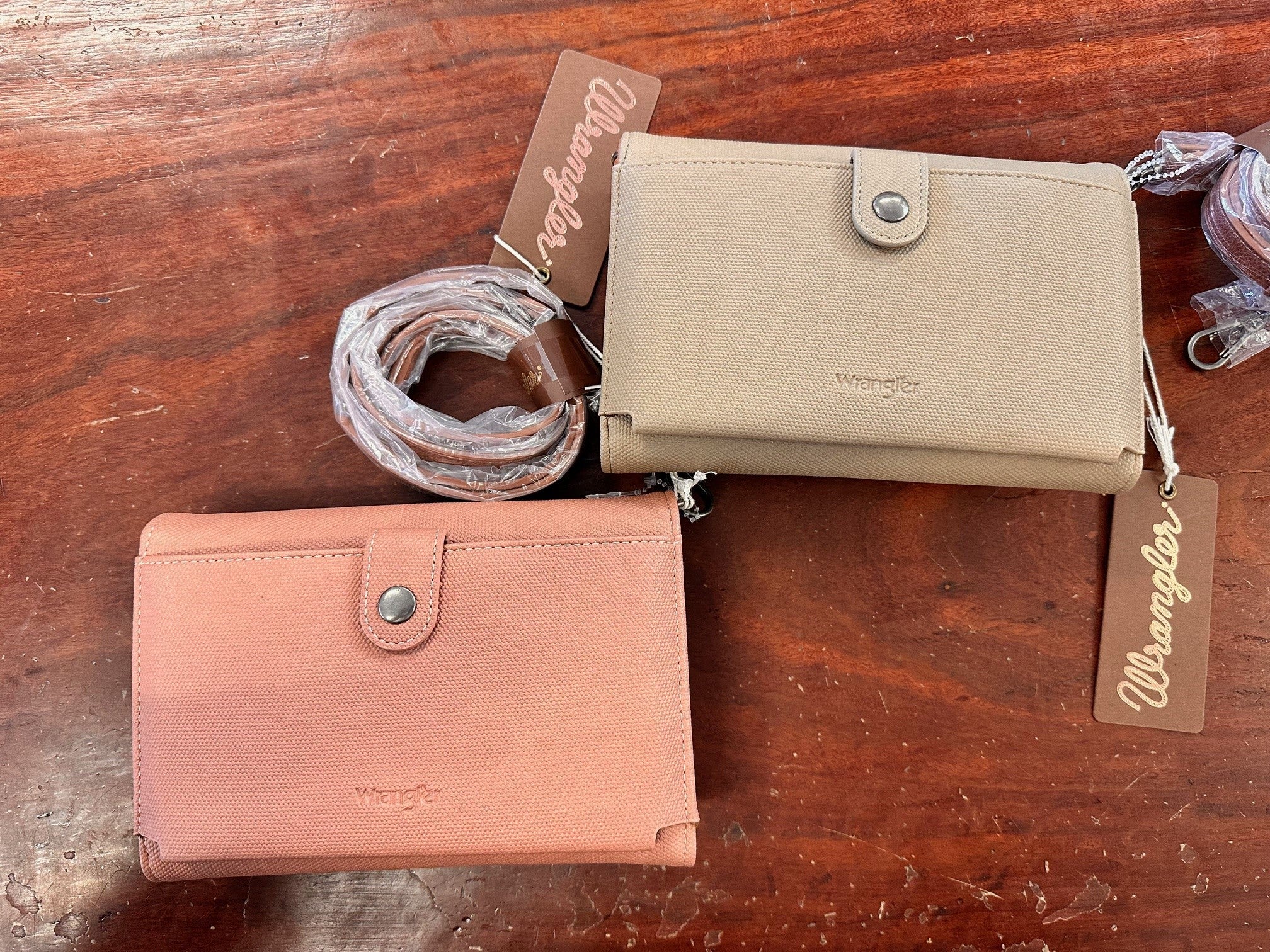 Wrangler Sierra Logo Crossbody Bag - Pink or Camel (7531357569101)