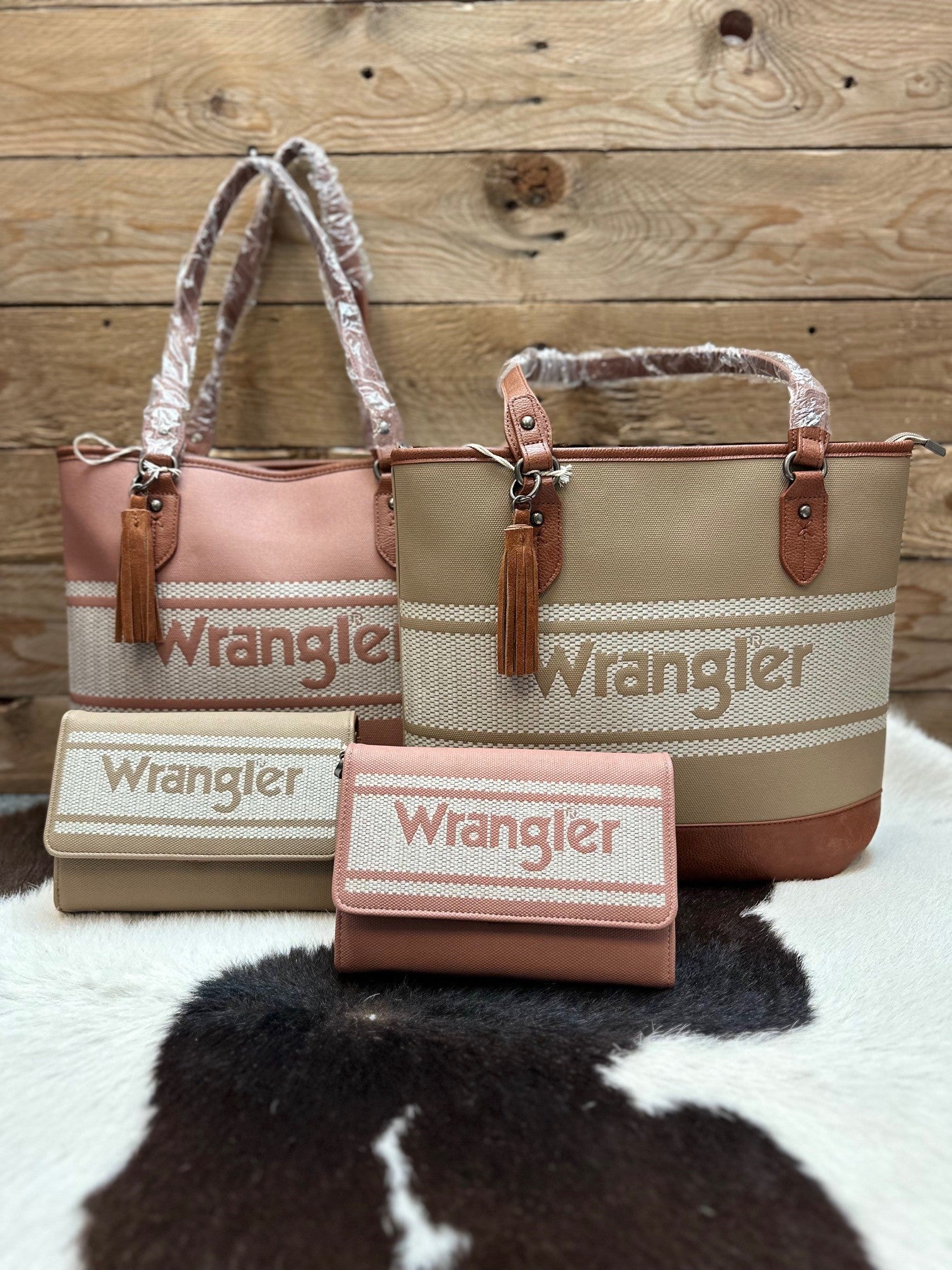 Wrangler Sierra Logo Tote Bag - Pink or Camel (7531357601869)