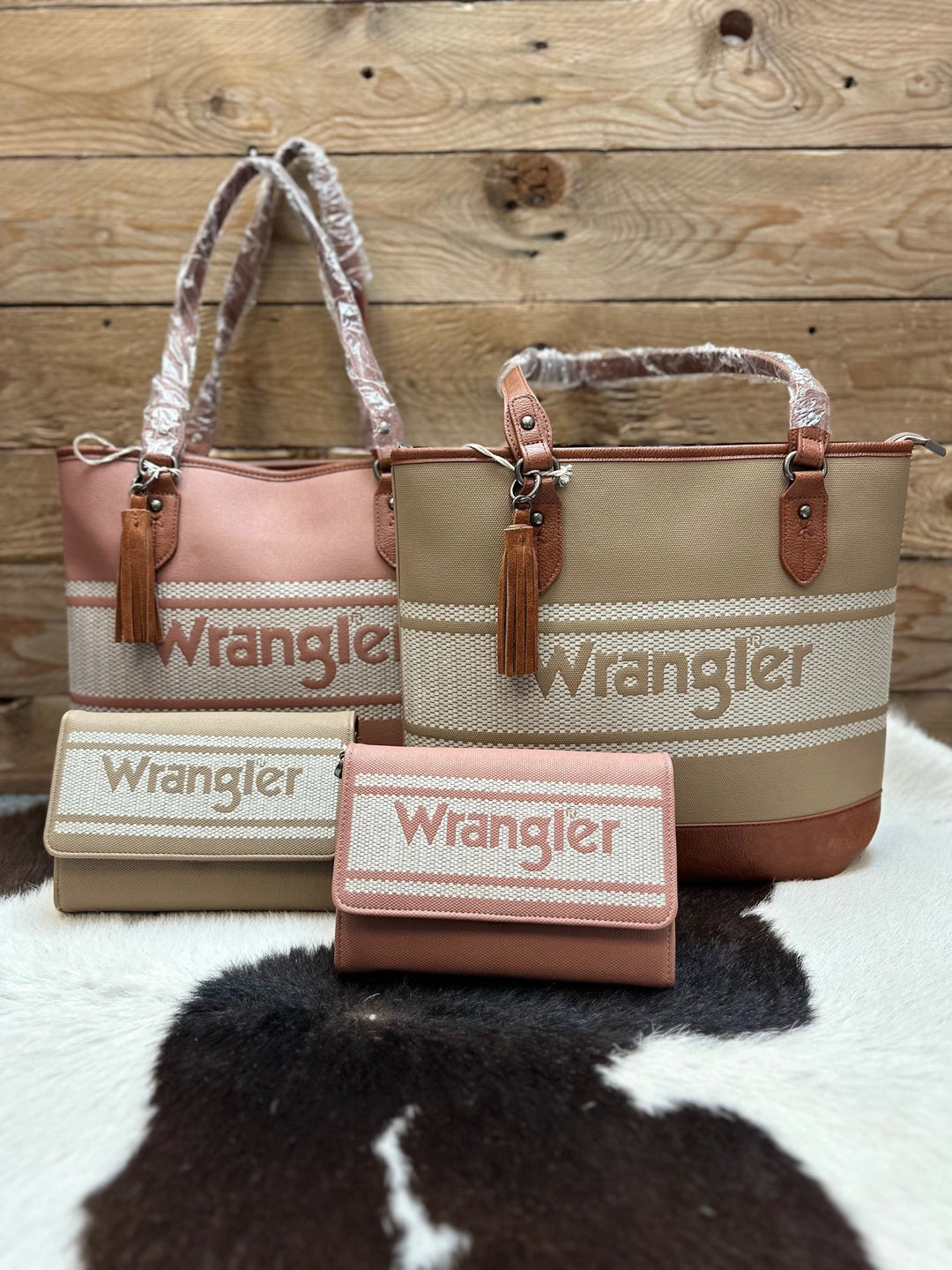 Wrangler Sierra Logo Tote Bag - Pink or Camel (7531357601869)