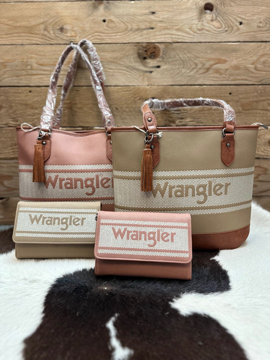 Wrangler Sierra Logo Tote Bag - Pink or Camel (7531357601869)