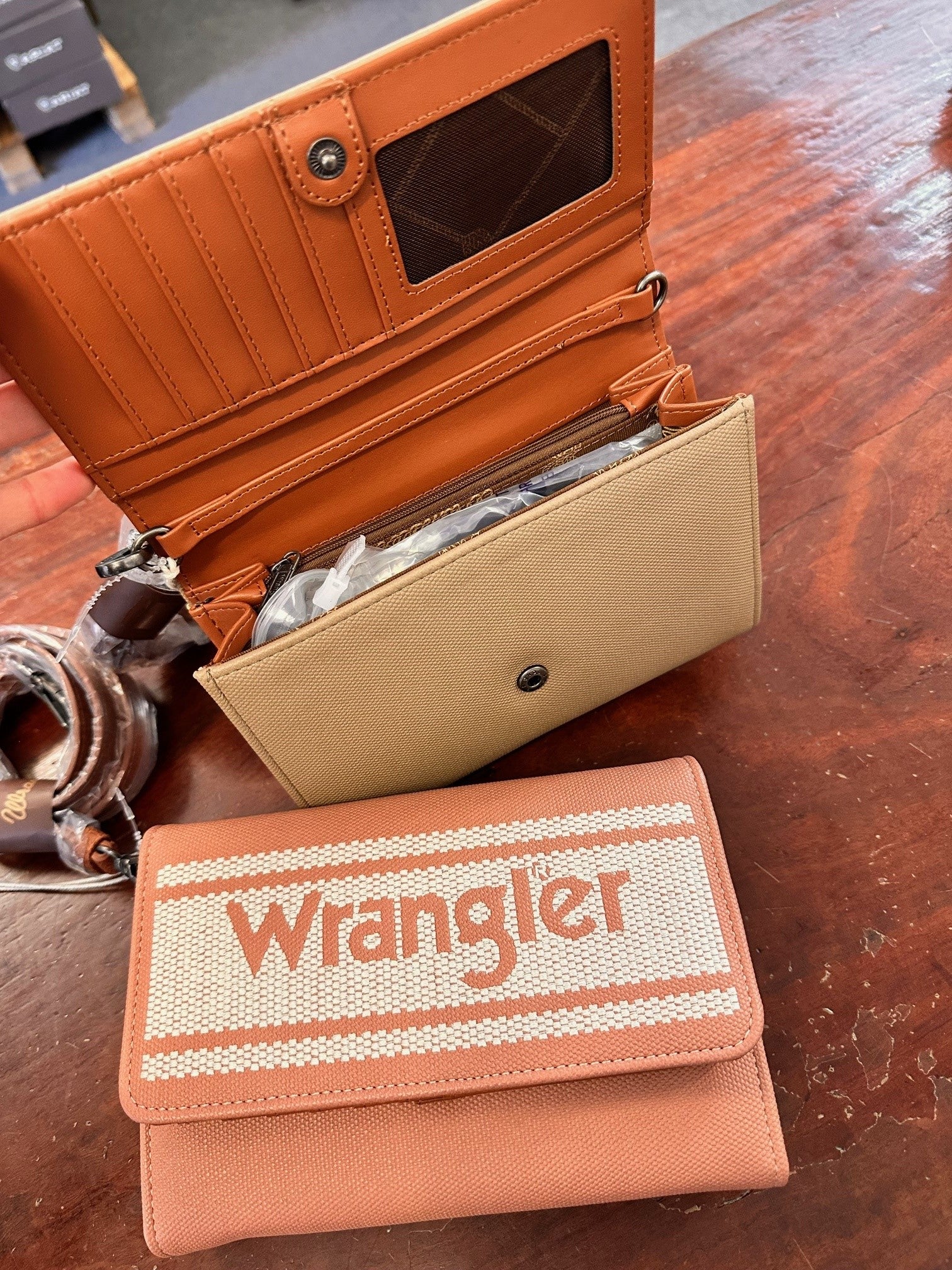 Wrangler Sierra Logo Crossbody Bag - Pink or Camel (7531357569101)